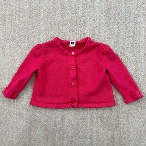 Janie & Jack Baby Girls Pink Cotton Cardigan Sweater 3-6 Months